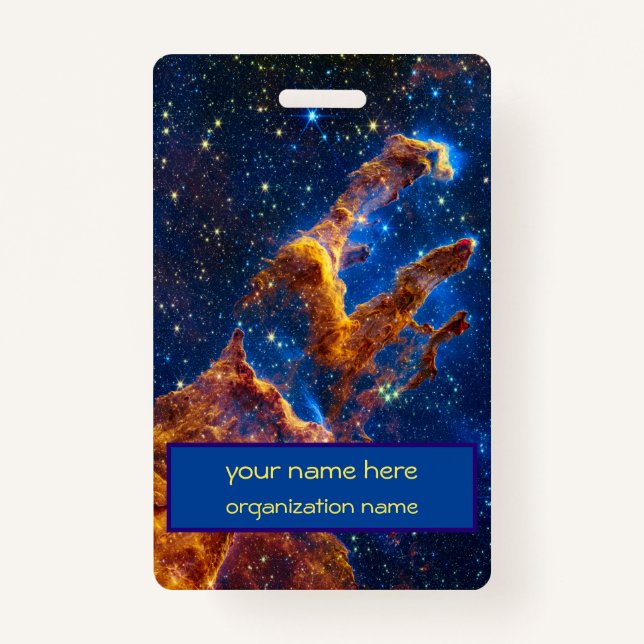 Pillars of Creation - James Webb NIRCam Astronomy ID Badge (Front)