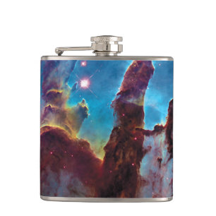 Pillars of Creation M16 Eagle Nebula Space Photo Hip Flask