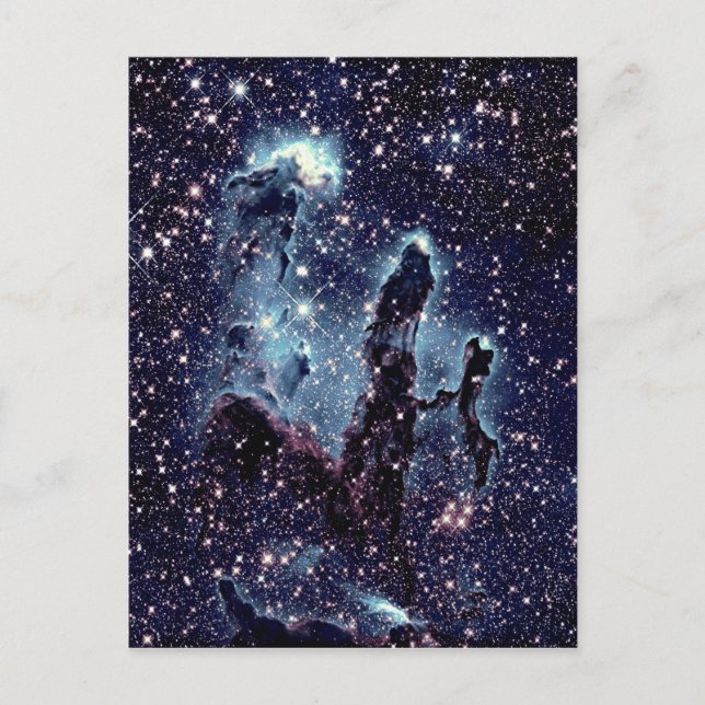 Pillars of Creation Nebula Blue Slate Postcard (Front)