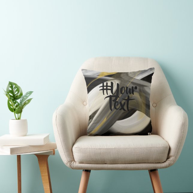Pillow Abstract Trend Interior Decor Black White (Chair)