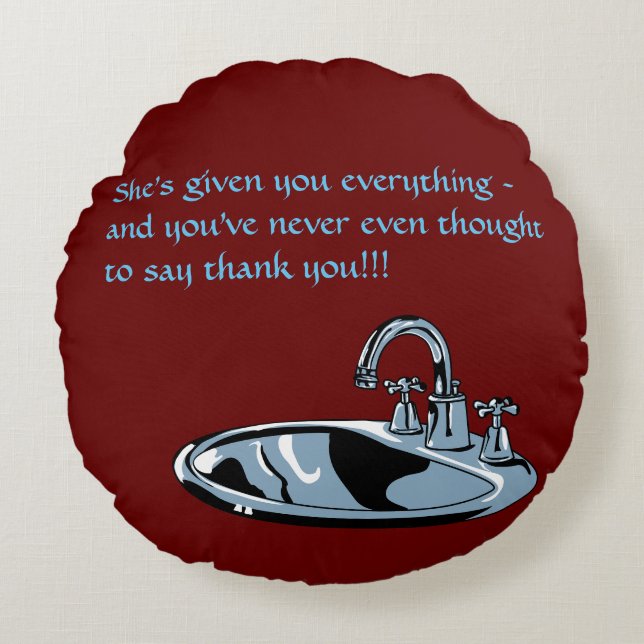 pillow accusing people of not appreciating sinks (Front)