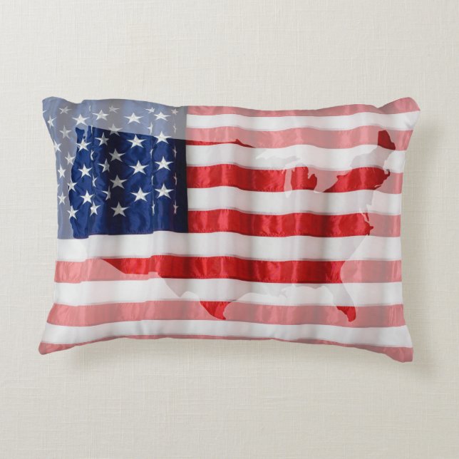 Pillow-American Flag Decorative Cushion (Back)