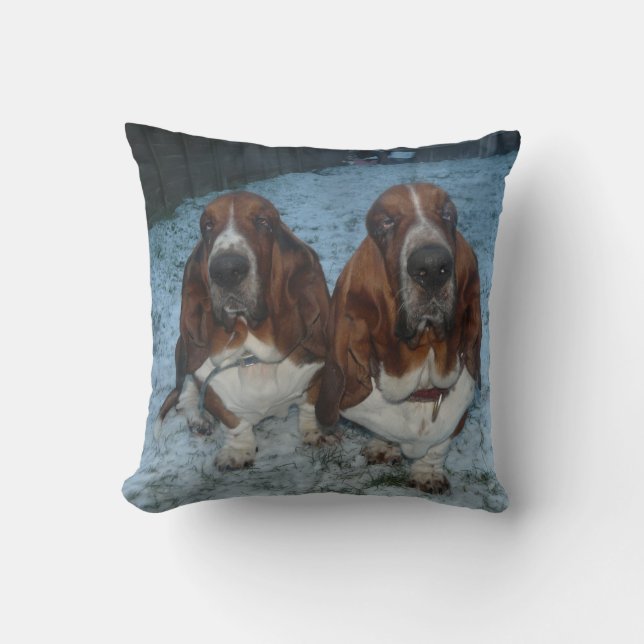 Pillow Basset Hound Brothers (Front)