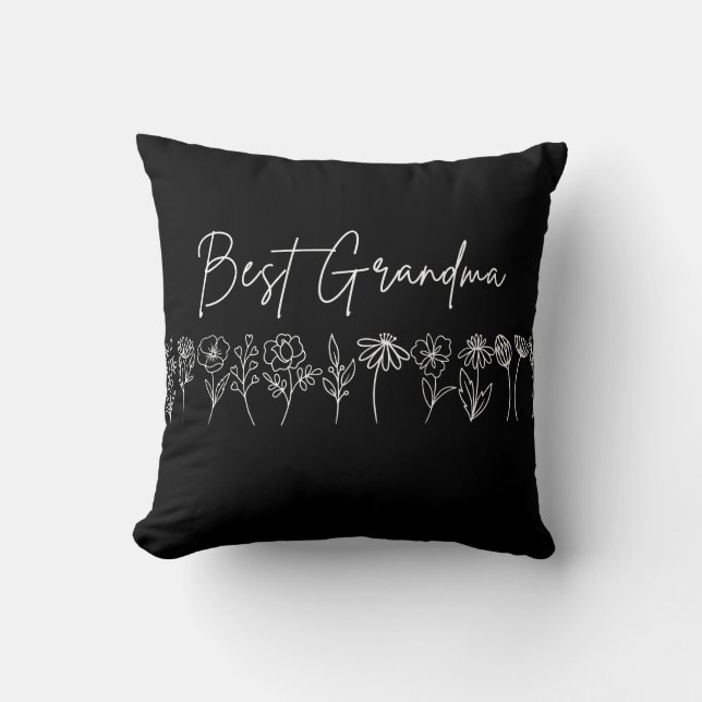 Pillow - Best Grandma Wildflower  (Front)