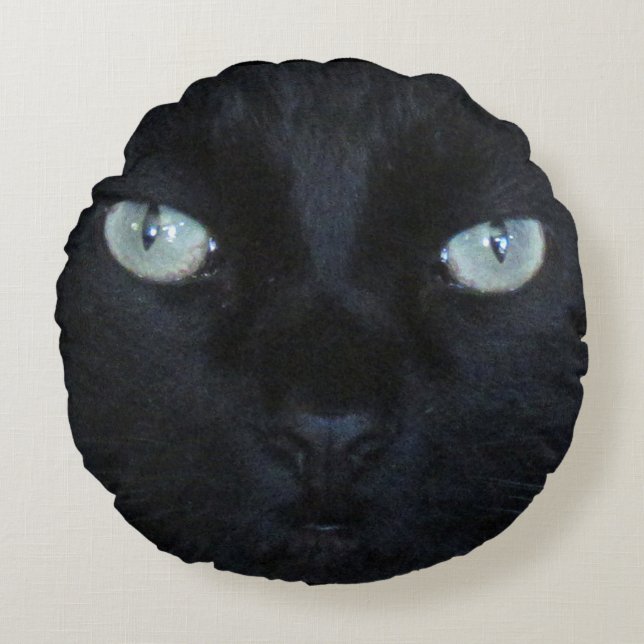 Pillow - Black Cat Face (Front)