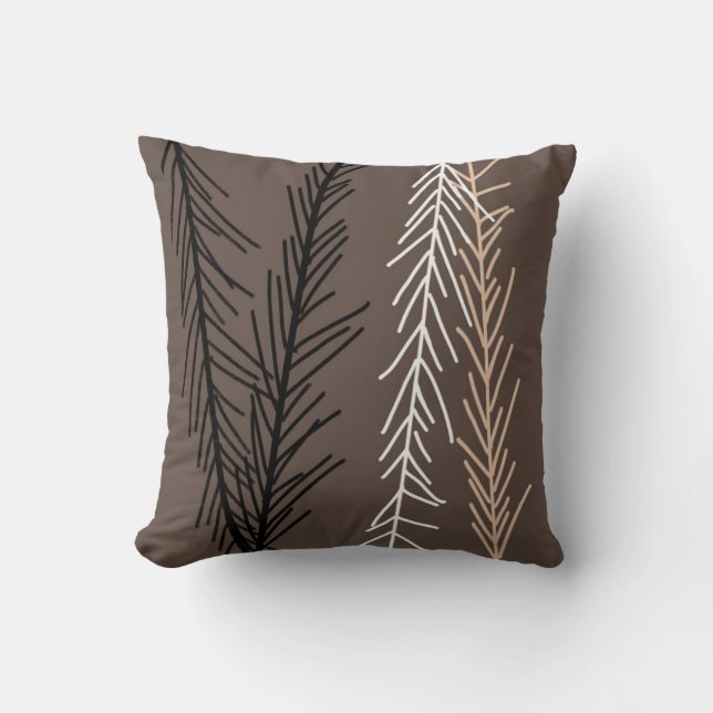 pillow bold black,white grey abstract nature  art (Front)