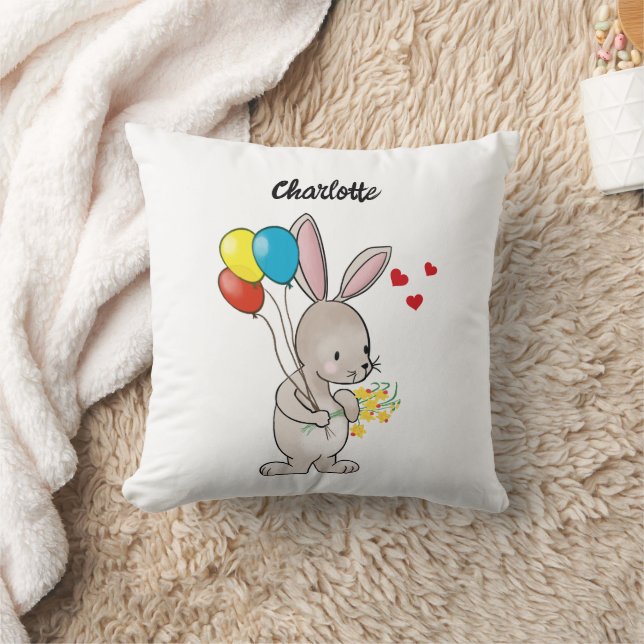 Pillow "Bunny with Balloons" (Blanket)