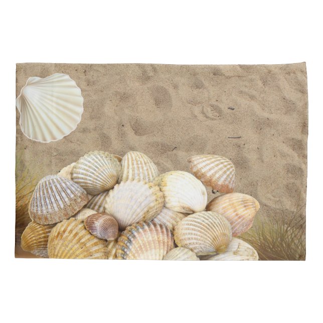 Pillow Case Beach Clams Sand Beach Stones (Back)