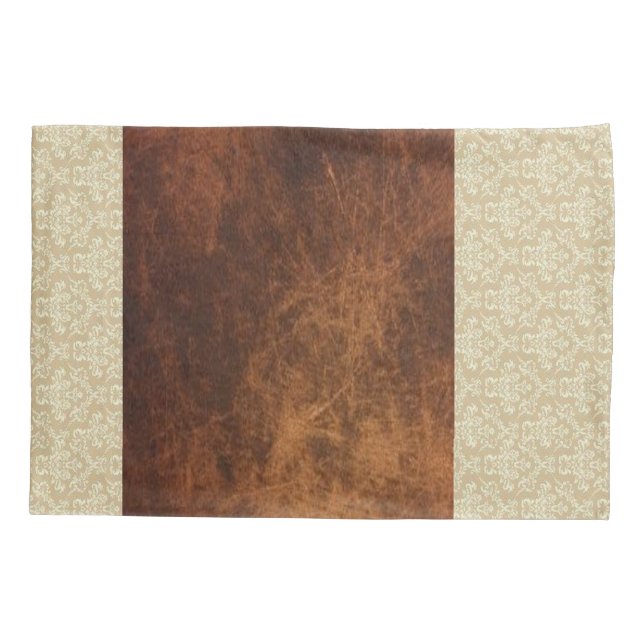 Pillow Case Beige Brown Pattern  (Back)