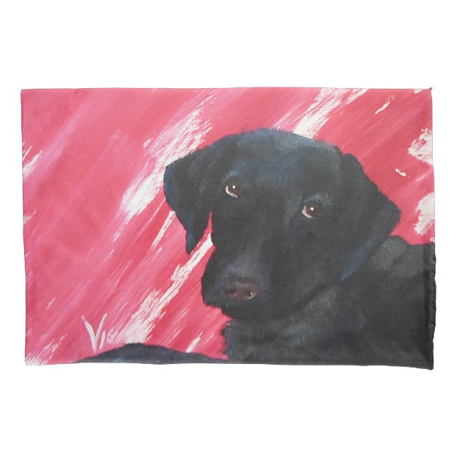 Pillow case, Black lab Pillowcase (Front)