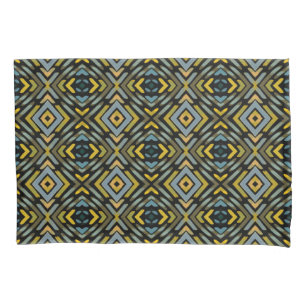 Pillow Case Blue Gold Black Tire Tread