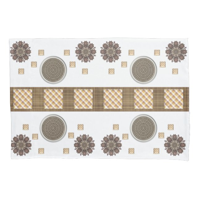 Pillow Case Brown Floral Squared (Front)