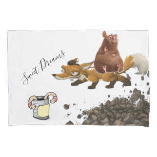 Pillow Case Fox Mouse Worm Dirt
