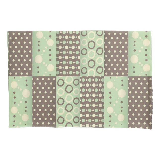 Pillow Case Green and Brown Circular (Front)