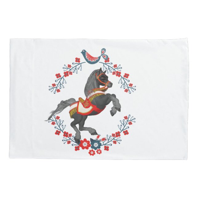 Pillow Case Horse Floral (Back)