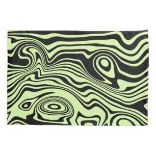 Pillow Case with Abstract Waves - Choose Colour