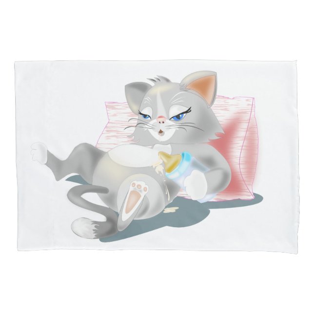 Pillow Case with Baby Cat (Front)
