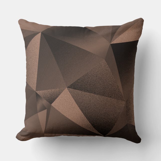 Pillow Copper Faceted Geometric Diamond Throw (Front)