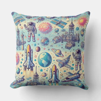 Pillow cushion dreaming of space travel