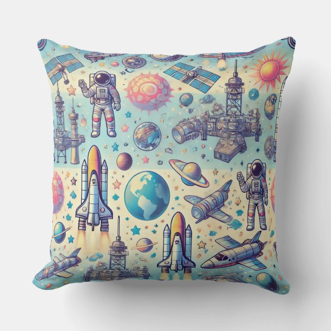 Pillow cushion dreaming of space travel (Front)