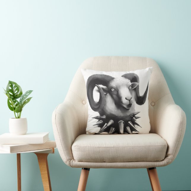 pillow cushion goth goat art by missmultifairy (Chair)