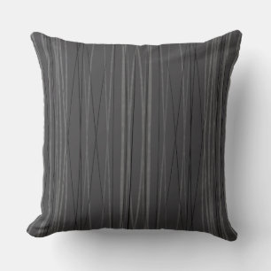 Pillow Dark Charcoal Flowing Lines Modern Throw