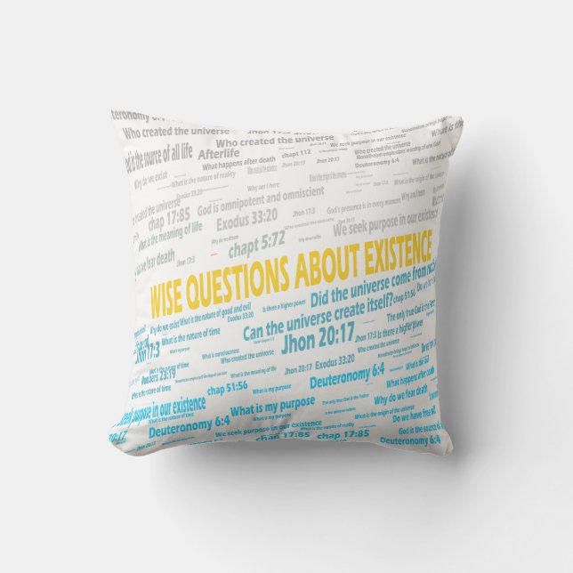 pillow design, Existential Questions (Front)