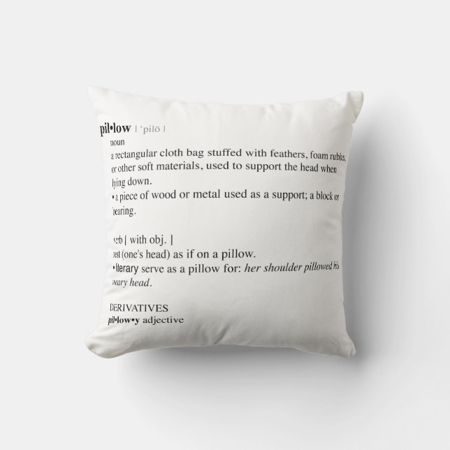 Pillow dictionary definition (Front)