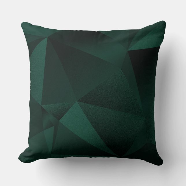 Pillow Emerald Faceted Geometric Diamond Throw (Front)