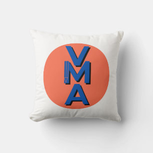 Pillow featuring a logo with complementary colors