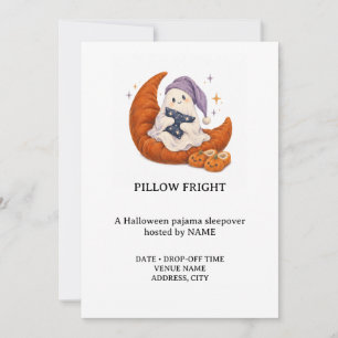 Pillow Fright Halloween Pajama Sleepover Invitation