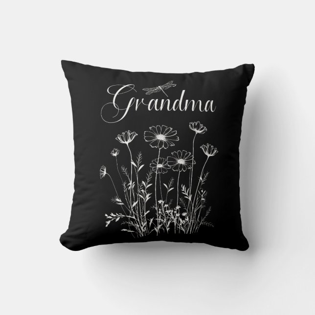 Pillow - Grandma Wildflower Dragonfly (Front)