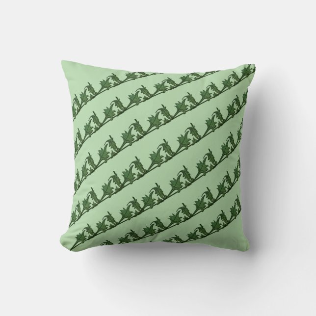 Pillow - Green Angle Iron Leaves (Front)