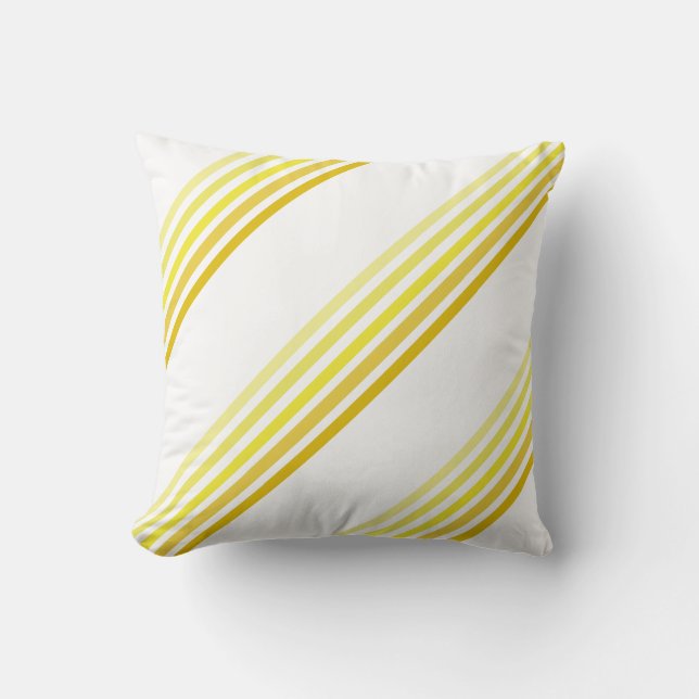 Pillow -  Groups of Yellow Lines in Five Shades (Front)