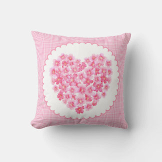 Pillow heart of pink flower