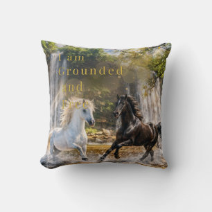 Pillow “I Am Grounded and Free" horse Art