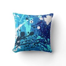 Pillow in modern abstract sprayed style