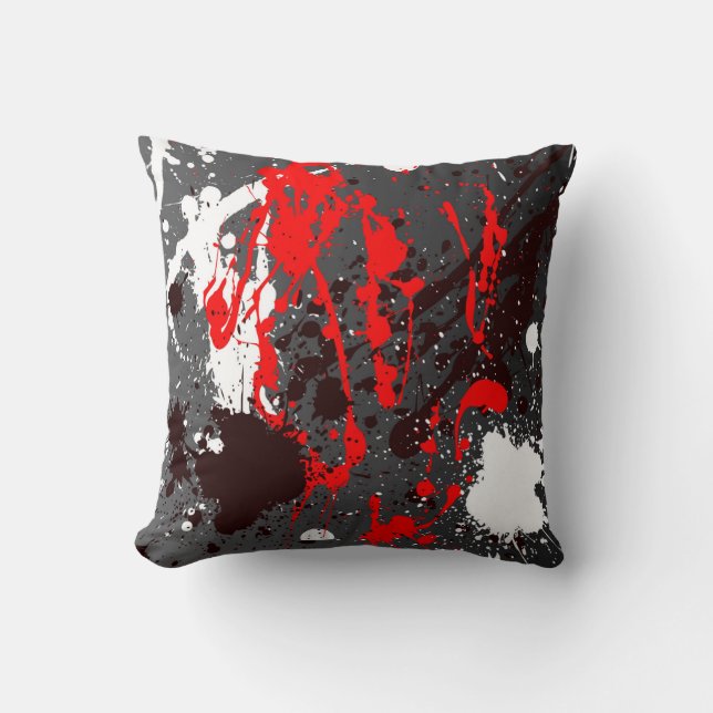 Pillow in modern abstract sprayed style (Front)