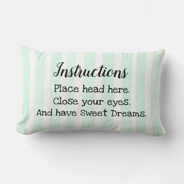 Pillow Instruction, Sweet Dreams (Front)