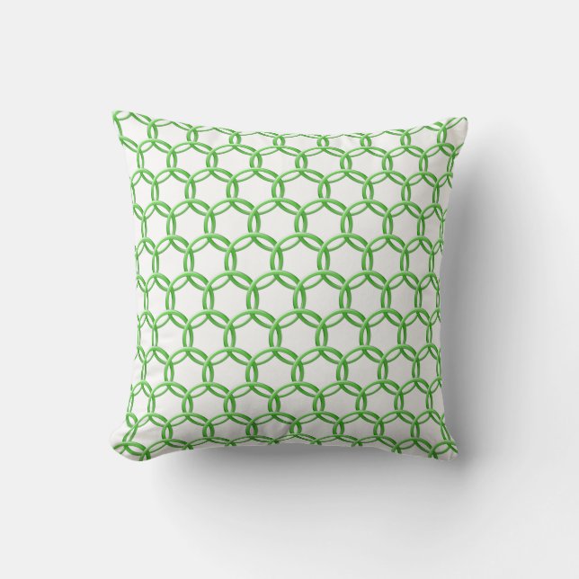Pillow - Interlocking Green Rings (Front)