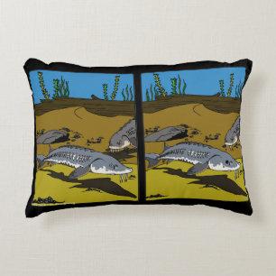PILLOW - LAKE STURGEON COLORING PAGE - SPOT DIF