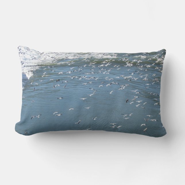 Pillow (lumbar) - Seagulls Over Ocean (Front)