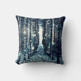 Pillow : Magical Forest Teal Grey Elegance