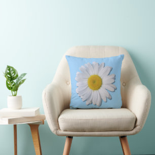 Pillow - New Daisy on Blue/Basketweave