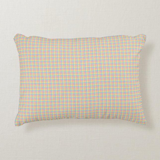 pillow pattern in red blue and yellow on a white  (Front)