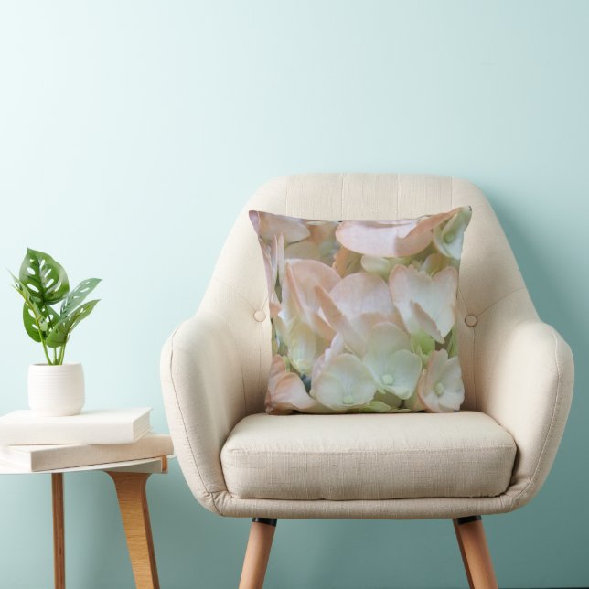 Pillow - Peach Hydrangeas (Chair)