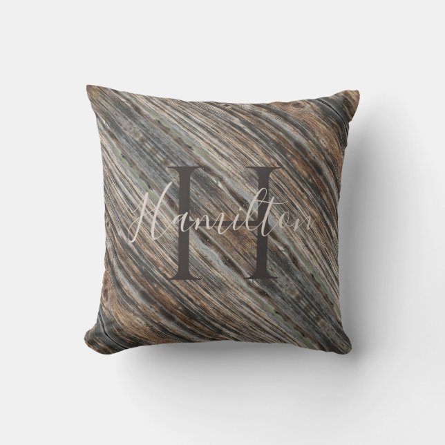 Pillow personalised with a Wood Design HAMbWG (Front)