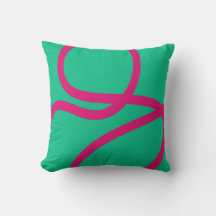 Pillow - Pink Lines on Green