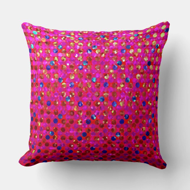 Pillow Polka Dot Sparkley Jewels (Front)