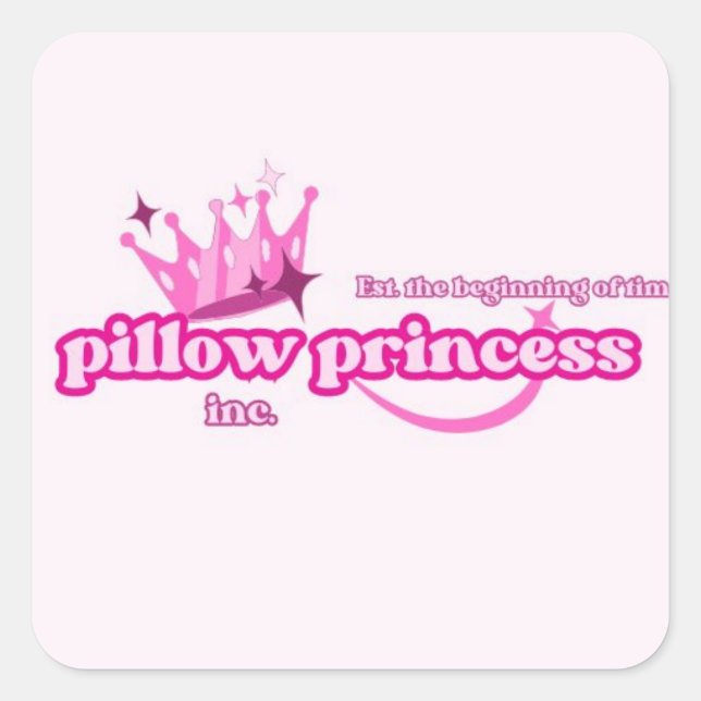 Pillow Princess Pride | High Femme Lesbian Pink Square Sticker (Front)